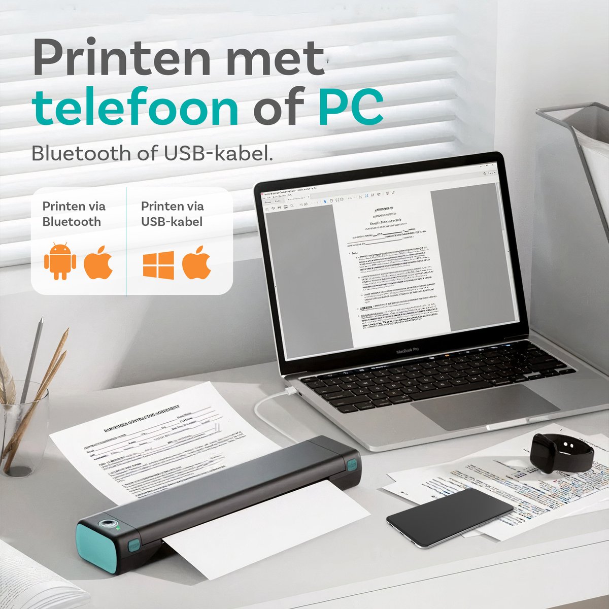 PJ-823 Mobiele thermische A4 printer - Brother NL