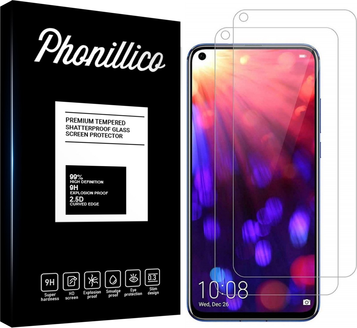 Screenprotector voor Honor View 20 - 2 stuks Beschermglas van glas Transparante glazen schermbeschermfolie
