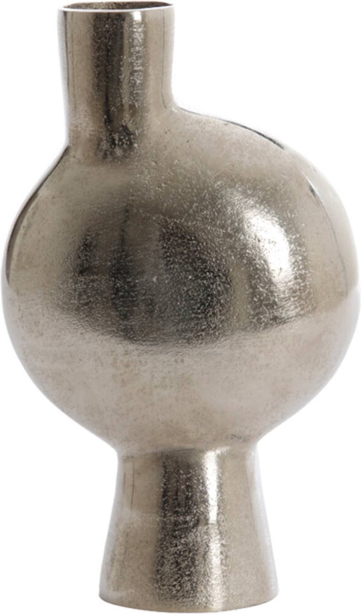 Light & Living Vaas deco 8x17x26 cm BENOA ruw nikkel Zilver