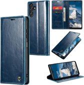 CaseMe - Telefoonhoesje geschikt voor Samsung Galaxy A25 5G - Flip Wallet Case - Magneetsluiting - Donker Blauw