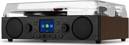 Platenspeler met DAB radio - Audizio Tulsa - Bluetooth 5.0 - DAB+ / FM