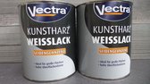 Verf - Lak - Vectra kunsthars witte verf - Zijdeglans - Binnen en buiten - 3 stuks - 0,75L
