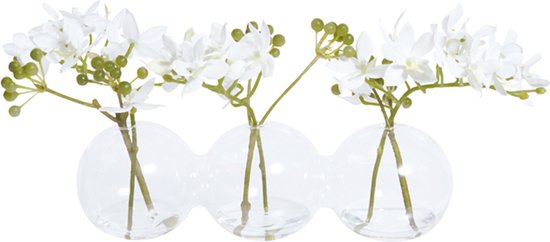 Set van 3 mini witte kunstmatige waterillusie orchideeën L29