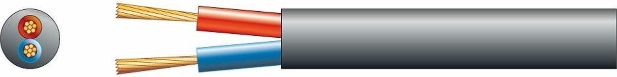 100V Luidsprekerkabel 2x 2.5mm 25A - Zwart - rol van 100 meter
