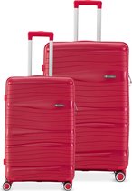 SKYCASES - Trolleyset 2 - Handbagage 40L + Grote Reiskoffer 98L - Rood