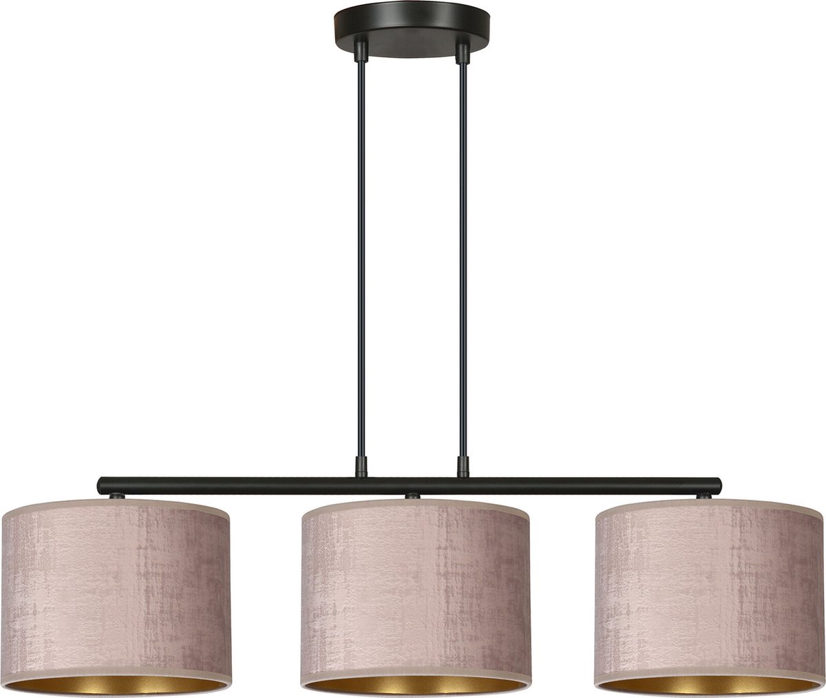 Emibig Norddjurs hanglamp roze rond kappen 3x E27 - Creëer een gezellige sfeer in uw huis