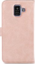 My Style Telefoonhoesje geschikt voor Samsung Galaxy A6 (2018) Hoesje | My Style Flex Wallet Bookcase Portemonnee | Pasjeshouder voor 3 Pasjes | Telefoonhoesje voor Pinpas / OV Kaart / Rijbewijs - Roze
