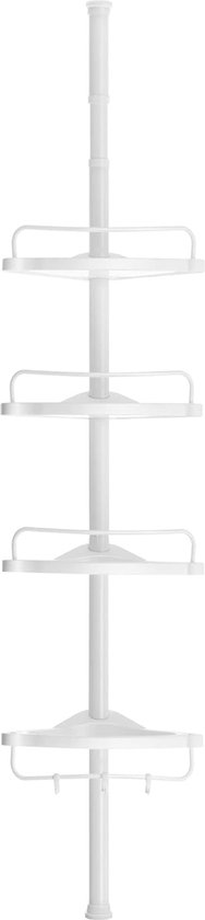 SONGMICS Doucherek 4 Bakjes Telescopisch 85 T/m 305 Cm Hoogteverstelbaar Zwart 2734870098