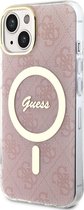 Guess iPhone 15 Hardcase Backcover Magsafe IML 4G – Roze