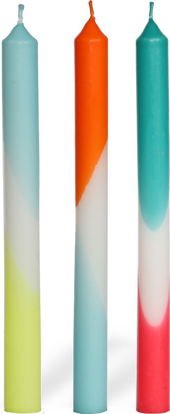 Comforder Dip Dye Dinerkaarsen Set van 3 - h.24 cm