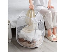 Without Lemon - Opvouwbare wasmand - Mesh - Opbergmand - Vuile Was - Wasgoed - Ruimtebesparend - 30x50cm - Wit