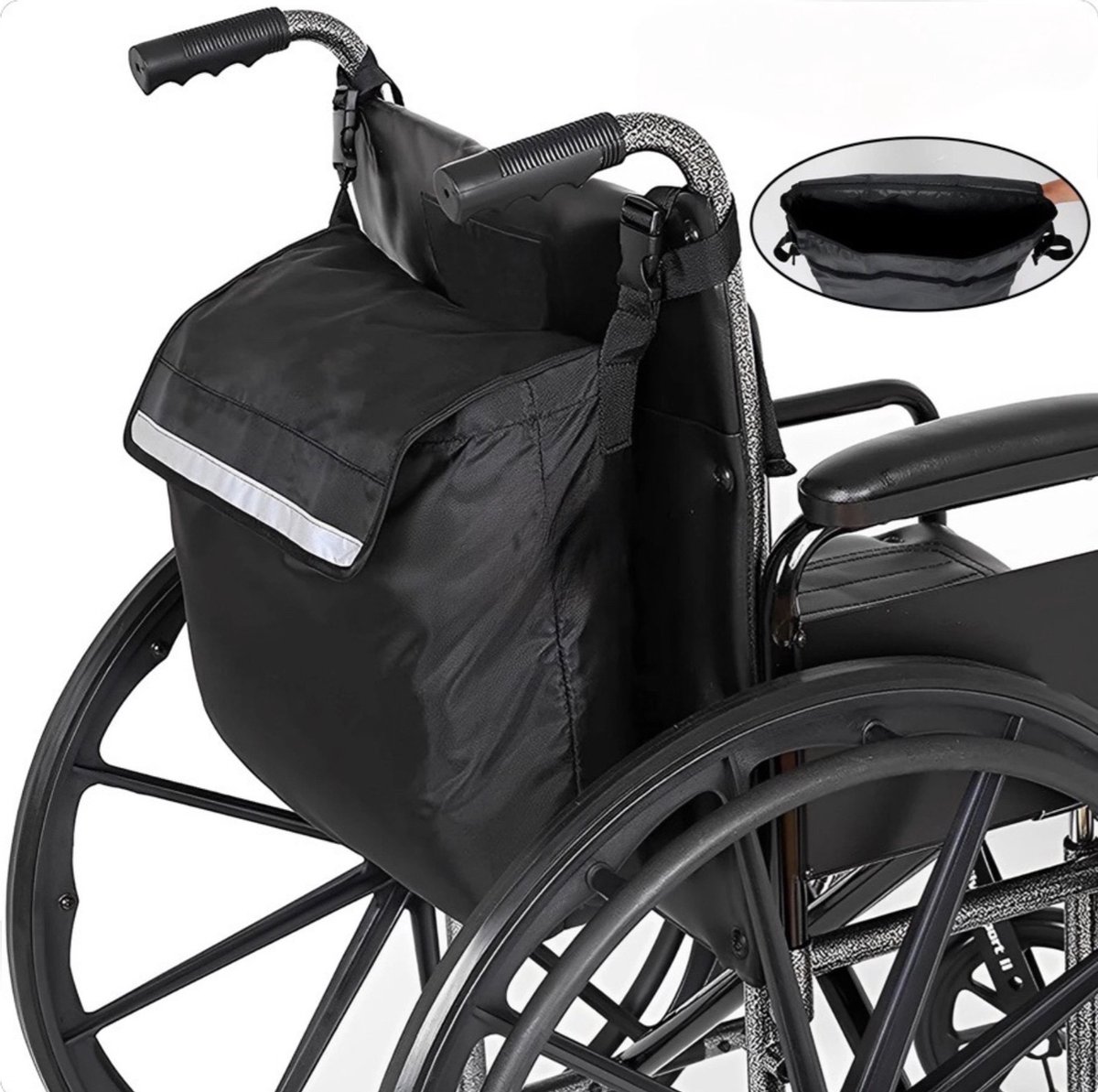Goedkoopste Rolstoeltas rolstoel tas groot zwart rolstoel scootmobiel waterdicht met reflecterende strepen voor rolstoel handgrepen