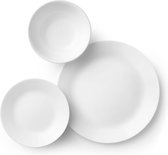 "18-delige dinerset Wintervorst Wit - Service voor 6 Personen - Chipbestendig Servies - Inclusief Dinerborden, Saladeborden en Soepkommen"
