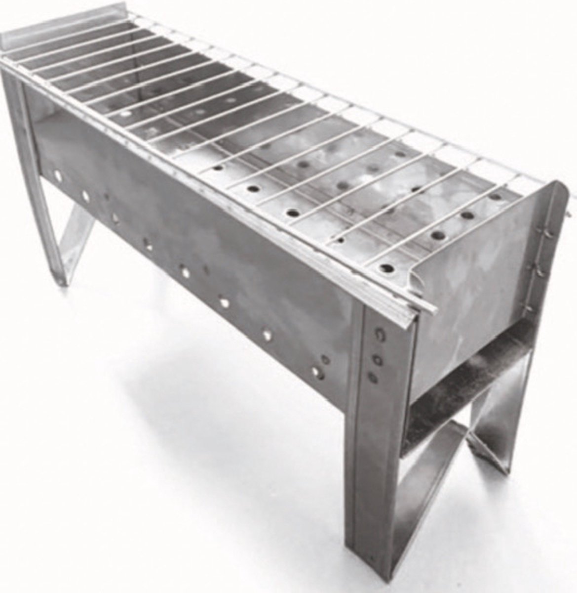 BBQ voor Arrosticini - 40 cm - met houtskool - plaats voor 25 stokjes