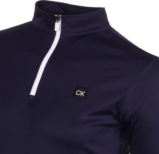 Calvin Klein Westgate Half Zip - Pull de golf pour homme - Bleu foncé - XL