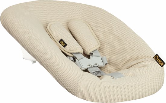 Foto: Ukje newborn hoes geschikt voor stokke tripp trapp kidsmill newborn set perfecte pasvorm waterafstotende voering makkelijk wasbaar zachte gordelbeschermers beige wafeltje