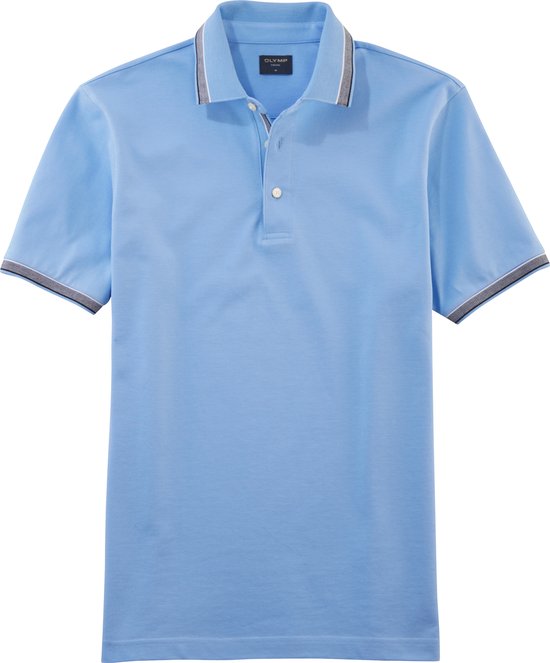 OLYMP Polo Casual - modern fit polo - lichtblauw - Maat: XL