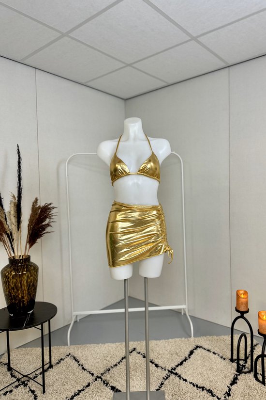 Bowie | Metalic Gouden Bikini Set - Goud - Maat XL