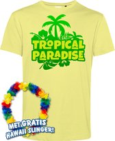 T-shirt Tropical Paradise | Toppers in Concert 2024 | Club Tropicana | Hawaii Shirt | Ibiza Kleding | Lichtgeel | maat 5XL