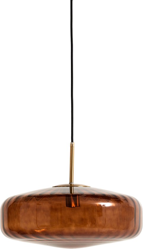 vtwonen Hanglamp Pleat - Antiek Bruin - Ø40cm - Retro - Woonkamer - Slaapkamer