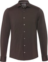 Pure - The Functional Shirt Donkerbruin - Heren - Maat 40 - Slim-fit