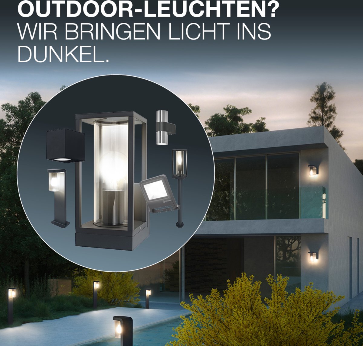 LEDVANCE ENDURA CLASSIC FIGO CYL W SEN buitenlantaarn, wandlamp, donkergrijs, edelstaal, snelle en eenvoudige installatie, IP44, bewegingsmelder, daglichtsensor, flexibel gebruik in buitenruimtes