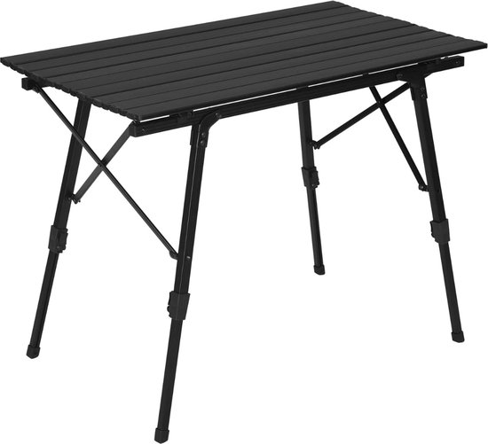 Uitklapbare Tafel - Plooitafel of Klaptafel Verstelbaar en Opvouwbaar - Inklapbare Picknicktafel Camping Licht & Draagbaar - Zwart