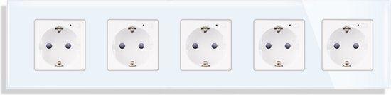 SmartinHuis - Slim vijfvoudig stopcontact (energiemonitoring) - Wit