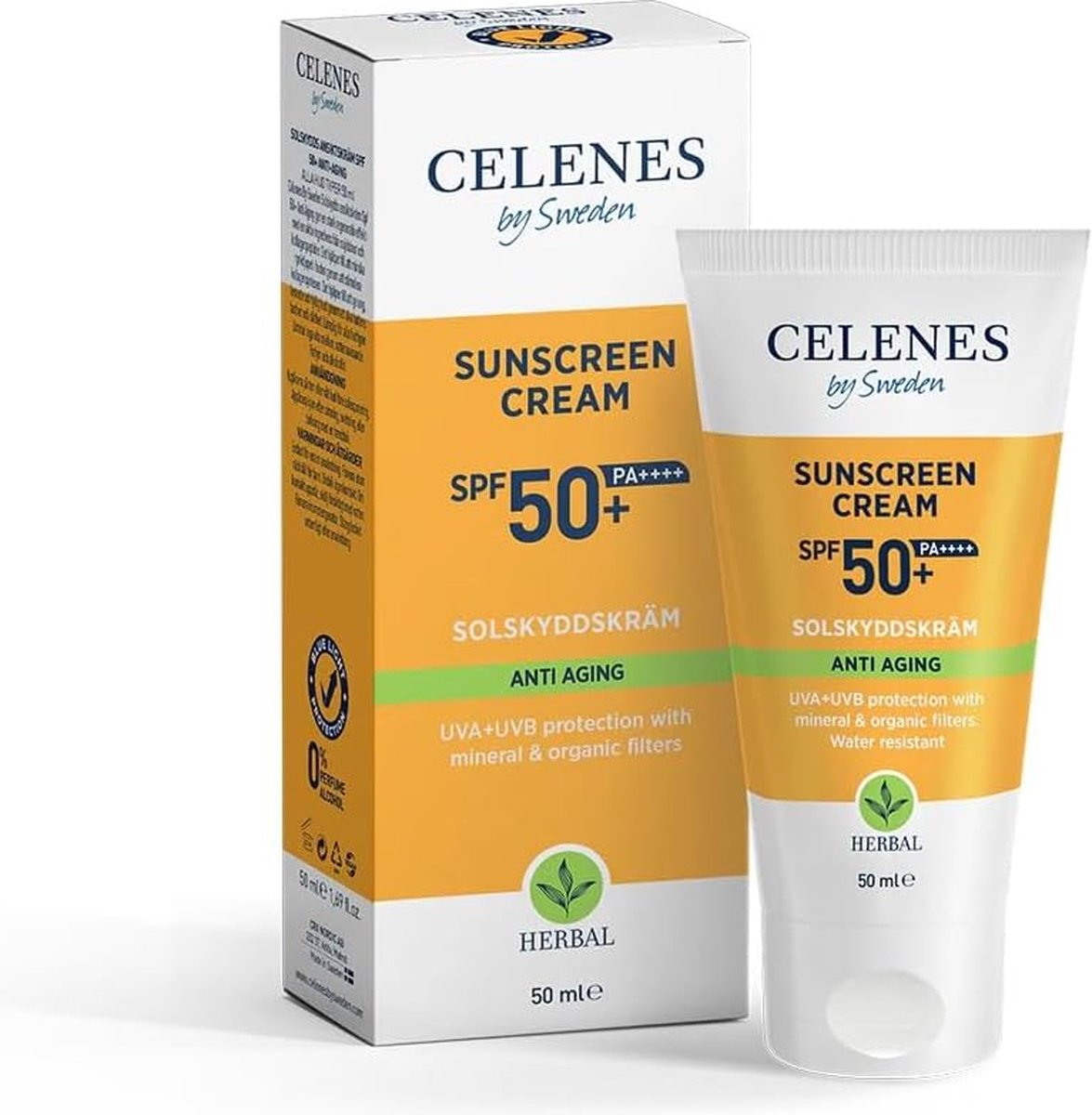 Goedkoopste Celenes by Sweden Herbal Zonnebrandcrème SPF50 - 50ml - Anti-Aging