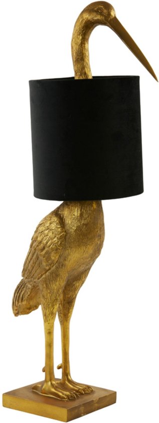 Lampe à poser Light&Living Crane - bronze antique doré velours noir - 76cm de haut - 1xE27