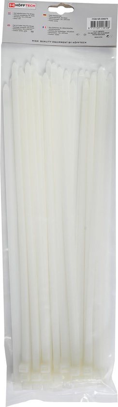 Serre-câbles universels 370x7,8 mm Tiewraps blancs 006675