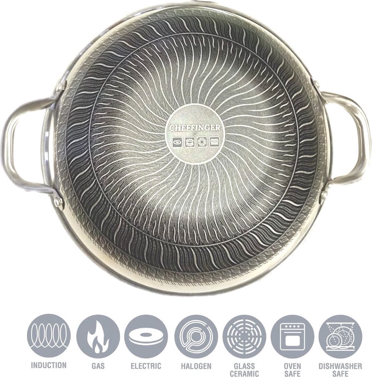 Cheffinger Cheffinger Wokpan 32cm met Deksel - afbeelding 4