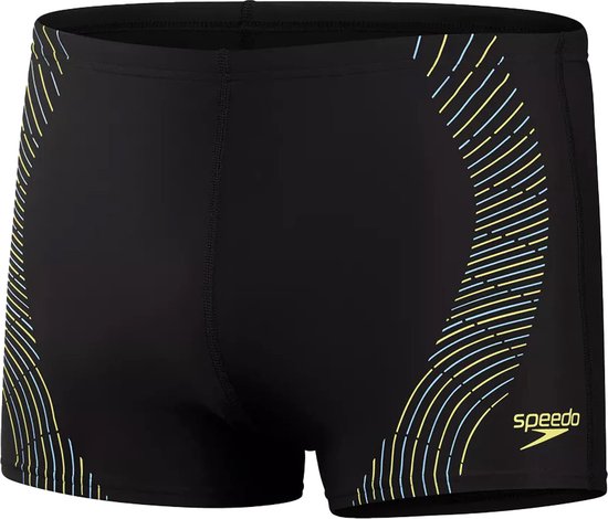 Speedo eco tech print zwemboxer in de kleur zwart.
