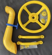 Déko-Play stuurwiel met handgrepen en periscoop geel