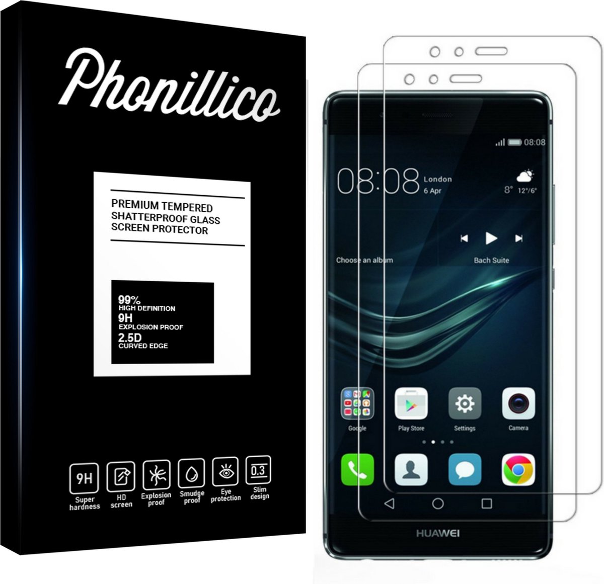 Screenprotector voor Huawei P9 Lite - 2 stuks Beschermglas van glas Transparante glazen schermbeschermfolie