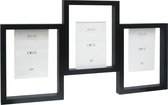 Deknudt Frames multifotolijst S68UB2 P3 - zwart - mdf/plexi - 3x 10x15