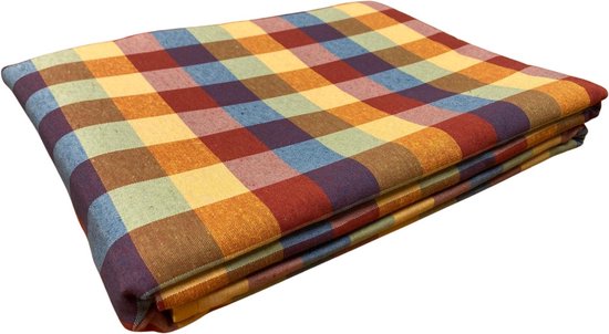 Tafelkleed Rainbow 140 x 250 (strijkvrij) - vintage style - tartan - geruit