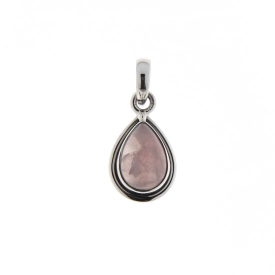 SilverGems Pendentif en argent avec pierre précieuse de quartz rose