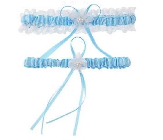 Jumada's - Kousenband - Bruiloft - Vrijgezellenfeest - Lingerie - Sexy Look - Licht Blauw