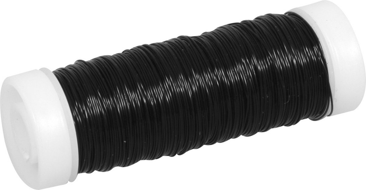 Rayher Sieraden maken draad - zwart - 0.3 mm dik - 50 meter snoer - haakdraad - bindmaterialen - rijgkoord