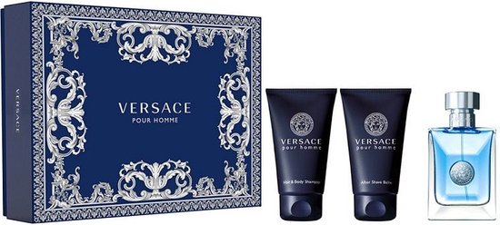 Versace pour Homme Giftset - 50 ml eau de toilette spray + 50 ml showergel + 50 ml aftershave balm - cadeauset voor heren