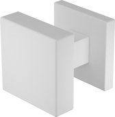 Deurknop - Wit - RVS - GPF bouwbeslag - GPF9856.62-02 Wit vierkante knop S5 53x53x16mm incl. wisselstift op vierkante