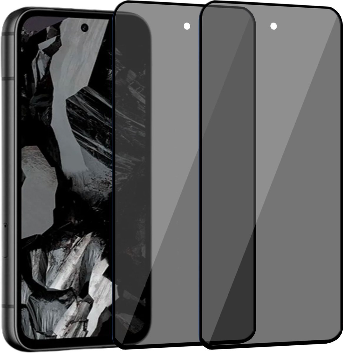 2x Geschikt voor Google Pixel 8a - Privacy Screenprotector - Beschermglas - Privé GuardCover