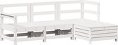 vidaXL - 4-delige - Loungeset - massief - grenenhout - wit