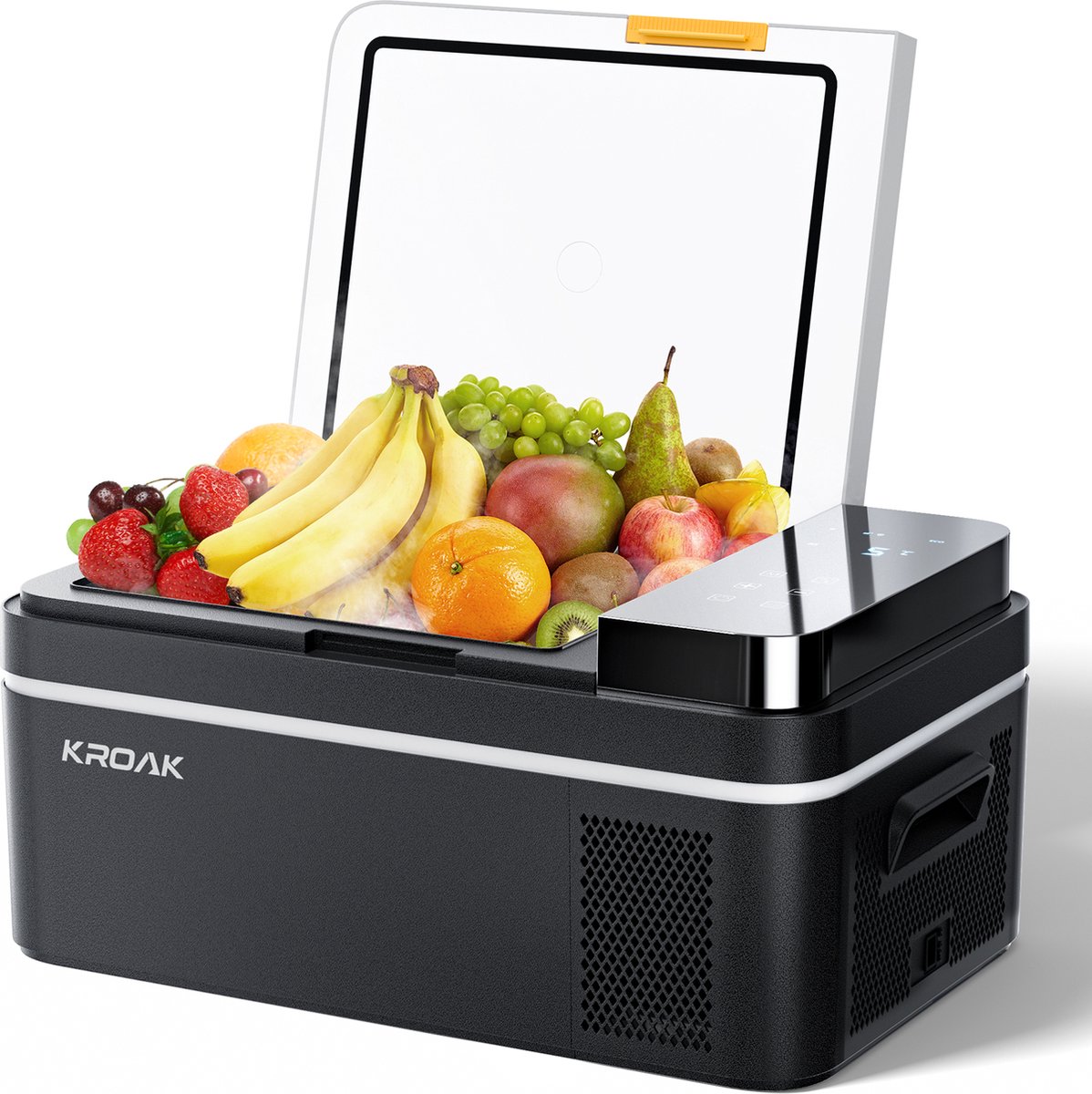 KROAK Elektrische Compressor Koelbox - 21L - Digitaal Touchscreen Display - DC 12V/24V & AC 230V - Temperatuurregeling -20°C tot 20°C