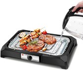 Aigostar Lava 30LDQ - Elektrische Grill - BBQ - Tafel Barbecue - Grilloppervlakte 41 x 24 cm - 2000 Watt - Zwart