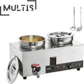 Multis - Buffetwarmer - Bain Marie Elektrisch - Warmhouder - Inclusief Deksel en Afvoerkraan - RVS