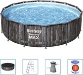 Bestway pool steel pro max set bois rond 427