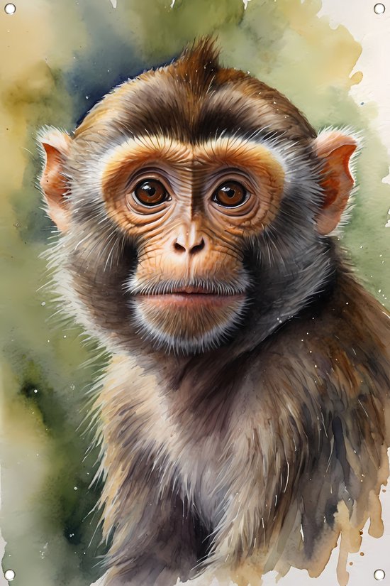 Aap posters - Dier poster - Tuinposters Waterverf - Schutting decoratie ...