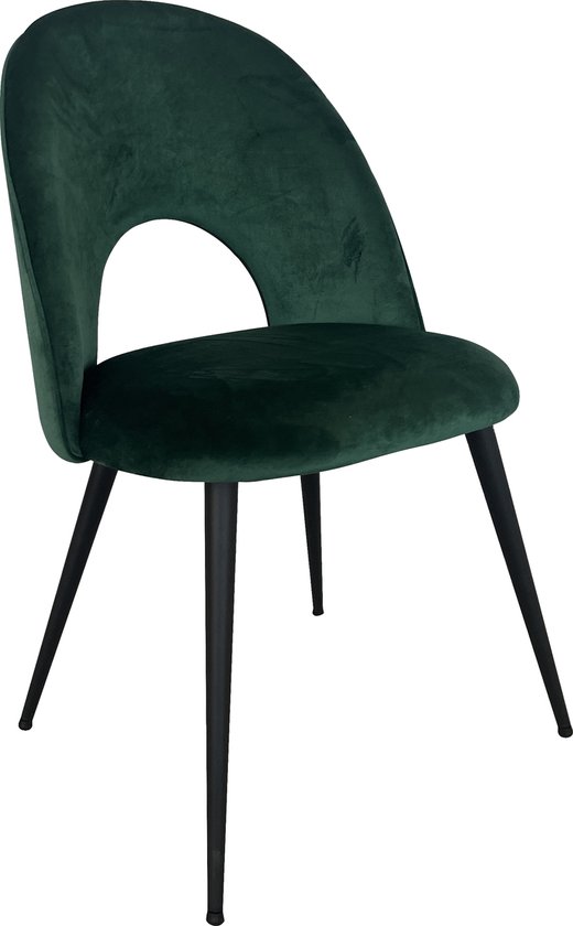 Lina® - Chaises de salle à manger Nora - Vert - Velours - Pieds Métal